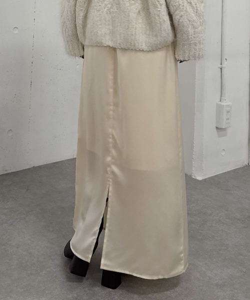 archives（アルシーヴ）の「サテンナロースカート（スカート・レディース・グレー/ブラック/アイボリー・MEDIUM）」の8枚目の写真