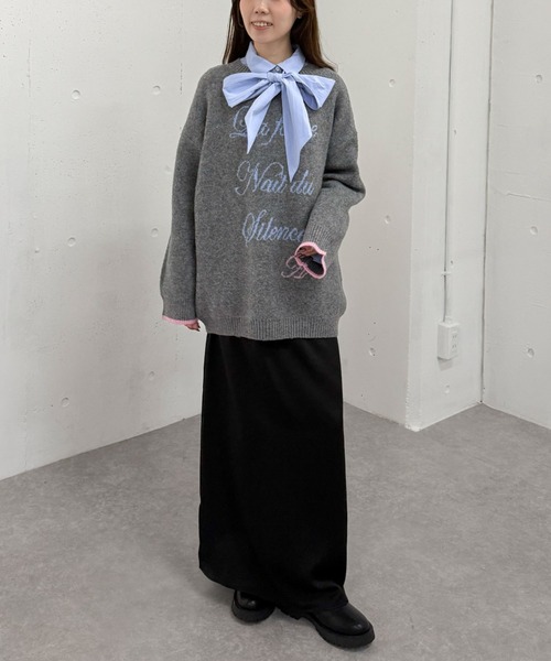 archives（アルシーヴ）の「サテンナロースカート（スカート・レディース・グレー/ブラック/アイボリー・MEDIUM）」の20枚目の写真