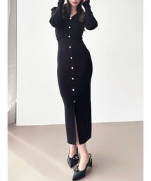 ❗️タイムセール中❗️リゼクシー　シャイニーフレアワンピース　オフショル　黒 RESEXXY（リゼクシー） ワンピース デコルテオープンフレアワンピース