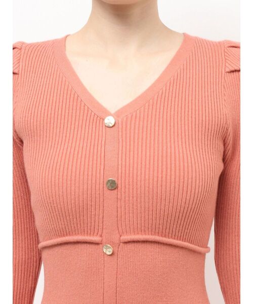 RESEXXY（リゼクシー）の「ゴールドボタンタイトニットワンピース（ワンピース・レディース・オレンジ/ミント/ブラック/ブルー・FREE）」の18枚目の写真