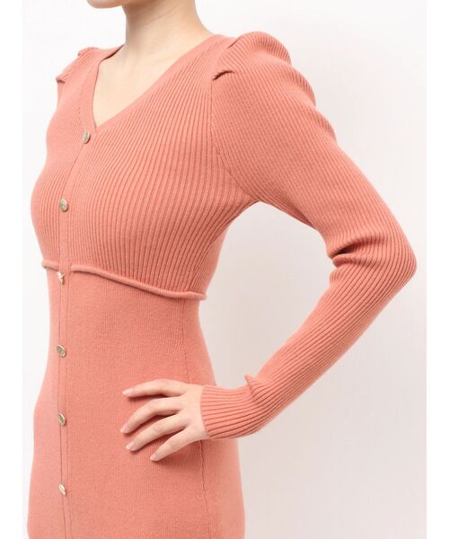 RESEXXY（リゼクシー）の「ゴールドボタンタイトニットワンピース（ワンピース・レディース・オレンジ/ミント/ブラック/ブルー・FREE）」の19枚目の写真