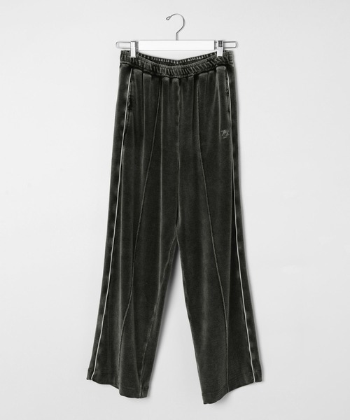 niko and...(ニコアンド)の「【WILLIAM B.ELIOTT】ベロアパンツ(スウェットパンツ・レディース・チャコール/パープル・MEDIUM/LARGE)」の2枚目の写真