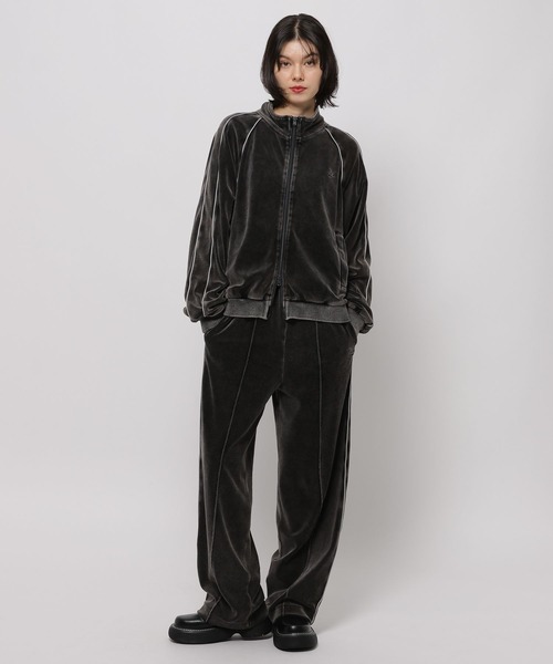 niko and...(ニコアンド)の「【WILLIAM B.ELIOTT】ベロアパンツ(スウェットパンツ・レディース・チャコール/パープル・MEDIUM/LARGE)」の3枚目の写真