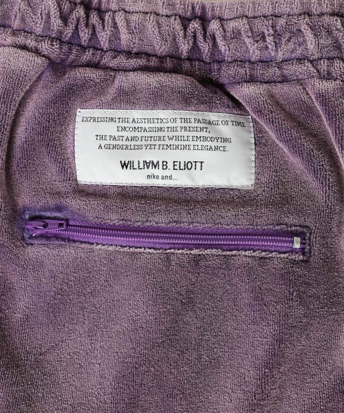 niko and...(ニコアンド)の「【WILLIAM B.ELIOTT】ベロアパンツ(スウェットパンツ・レディース・チャコール/パープル・MEDIUM/LARGE)」の5枚目の写真