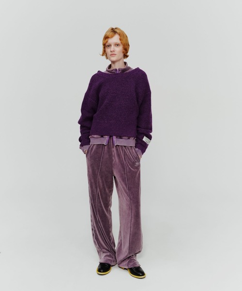 niko and...(ニコアンド)の「【WILLIAM B.ELIOTT】ベロアパンツ(スウェットパンツ・レディース・チャコール/パープル・MEDIUM/LARGE)」の6枚目の写真