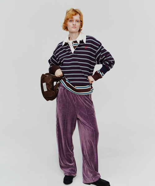 niko and...(ニコアンド)の「【WILLIAM B.ELIOTT】ベロアパンツ(スウェットパンツ・レディース・チャコール/パープル・MEDIUM/LARGE)」の8枚目の写真