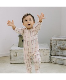 トイザらス・ベビーザらス（トイザラスベビーザラス）の「【FirstCloset×mioさん】 長袖ファスナーオール 格子柄 裏毛 ナチュラルベビーザらス限定（ロンパース）」