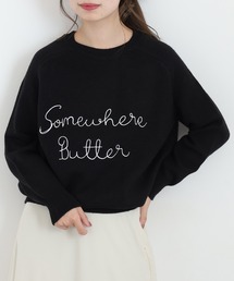A.N.L ロゴ刺繍ニット