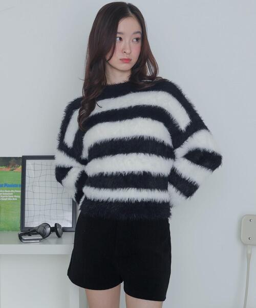 WEGO(ウィゴー)の「WEGO/シャギーニットプルオーバー(ニット/セーター・レディース・ホワイト系その他5/オフホワイト・FREE)」の1枚目の写真