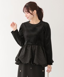 刺繍ダブルカラーレイヤードロングスリーブトップス（その他トップス