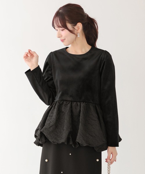 セール】裾ジャガードバルーントップス（その他トップス）｜Fit more