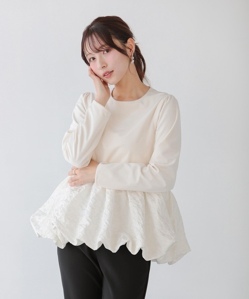 裾ジャガードバルーントップス（その他トップス）｜Fit more（フィット