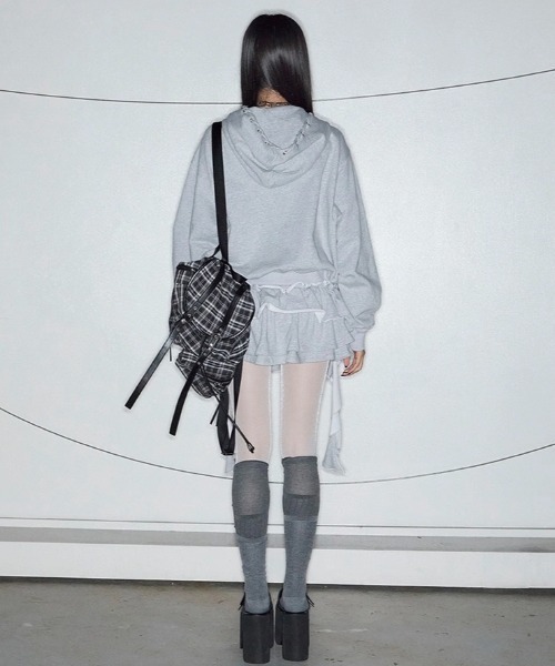 NOT KNOWING（ノットノーイング）の「【NOT KNOWING】Gothic Cross Hood Zip Up / 【ノットノーイング】ゴシッククロスフードパーカー＜着用動画あり＞（パーカー・メンズ・杢グレー/ブラック・ONE SIZE）」の19枚目の写真