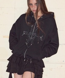 NOT KNOWING（ノットノーイング）の「【NOT KNOWING】Gothic Cross Hood Zip Up / 【ノットノーイング】ゴシッククロスフードパーカー＜着用動画あり＞（パーカー）」