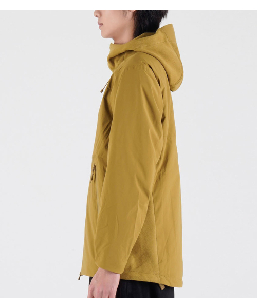 BUTTON SEOUL（ボタンソウル）の「[ダックダウン 90/10] フリースミックスナイロンダックダウンハイキングジャケット (イエローカキ)（ダウンジャケット/コート・メンズ・その他・MEDIUM/LARGE/X-LARGE）」の4枚目の写真