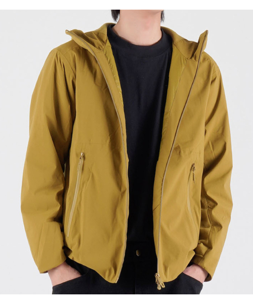 BUTTON SEOUL（ボタンソウル）の「[ダックダウン 90/10] フリースミックスナイロンダックダウンハイキングジャケット (イエローカキ)（ダウンジャケット/コート・メンズ・その他・MEDIUM/LARGE/X-LARGE）」の7枚目の写真