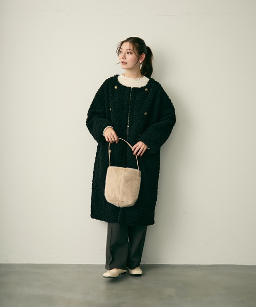 Lunea（ルネア）の「ワンハンドルファーバッグ（ショルダーバッグ・レディース・ベージュ/ブラウン/アイボリー/ブラック・FREE）」の20枚目の写真