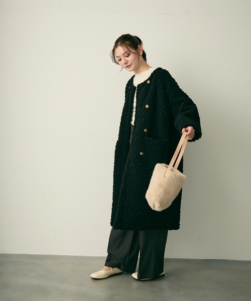 Lunea（ルネア）の「ワンハンドルファーバッグ（ショルダーバッグ・レディース・ベージュ/ブラウン/アイボリー/ブラック・FREE）」の21枚目の写真