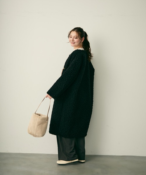 Lunea（ルネア）の「ワンハンドルファーバッグ（ショルダーバッグ・レディース・ベージュ/ブラウン/アイボリー/ブラック・FREE）」の12枚目の写真