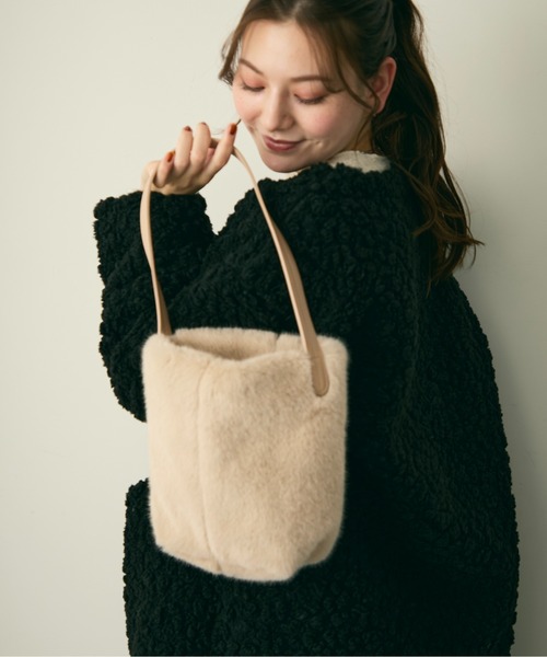 Lunea（ルネア）の「ワンハンドルファーバッグ（ショルダーバッグ・レディース・ベージュ/ブラウン/アイボリー/ブラック・FREE）」の8枚目の写真