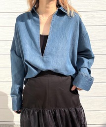 Q | デニムスキッパーシャツ(シャツ/ブラウス)