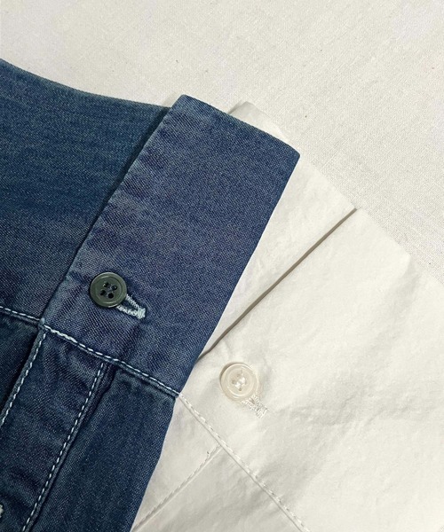 Q(キュー)の「デニムスキッパーシャツ(シャツ/ブラウス・レディース・アイボリー/ブルー・MEDIUM)」の9枚目の写真