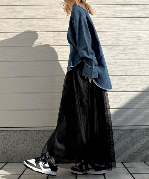 Q(キュー)の「デニムスキッパーシャツ(シャツ/ブラウス・レディース・アイボリー/ブルー・MEDIUM)」の13枚目の写真