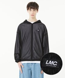 ITALIC MESH ZIP-UP HOODIE black
