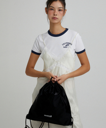 DRAWSTRING GLOSSY BACKPACK BLACK