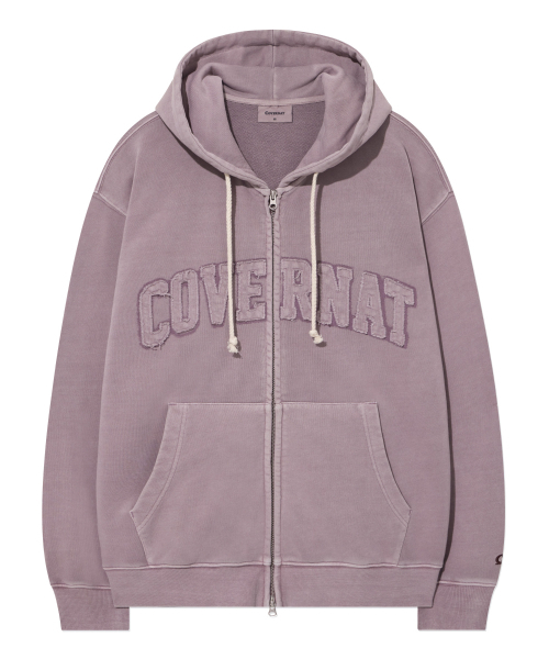 COVERNAT(カバーナット)の「ピグメントアーチロゴフードジップアップライトパープル(パーカー・レディース・その他・SMALL/MEDIUM/LARGE/X-LARGE)」の1枚目の写真