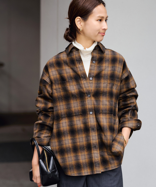 FRAMeWORK（フレームワーク）の「ネルチェックシャツ（シャツ/ブラウス・レディース・ブラウン/ブラック・FREE）」の18枚目の写真