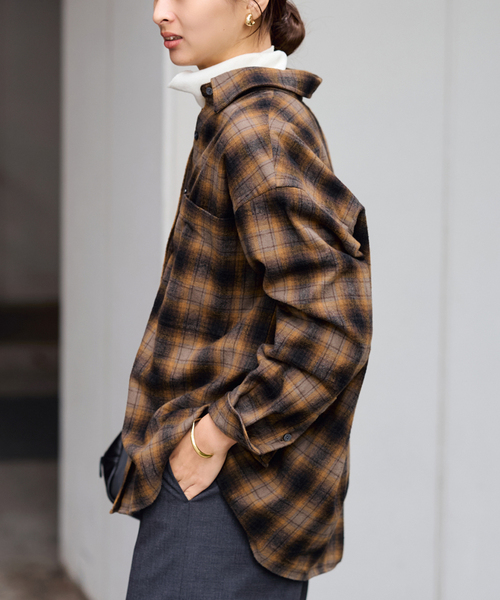 FRAMeWORK（フレームワーク）の「ネルチェックシャツ（シャツ/ブラウス・レディース・ブラウン/ブラック・FREE）」の19枚目の写真