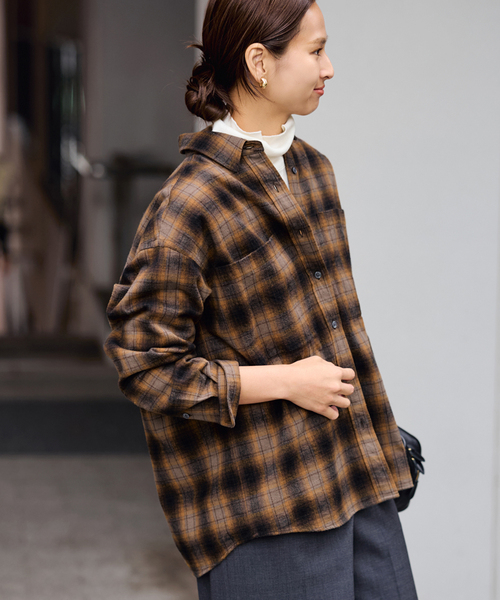 FRAMeWORK（フレームワーク）の「ネルチェックシャツ（シャツ/ブラウス・レディース・ブラウン/ブラック・FREE）」の21枚目の写真
