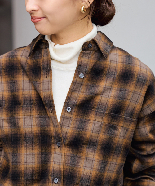 FRAMeWORK（フレームワーク）の「ネルチェックシャツ（シャツ/ブラウス・レディース・ブラウン/ブラック・FREE）」の11枚目の写真