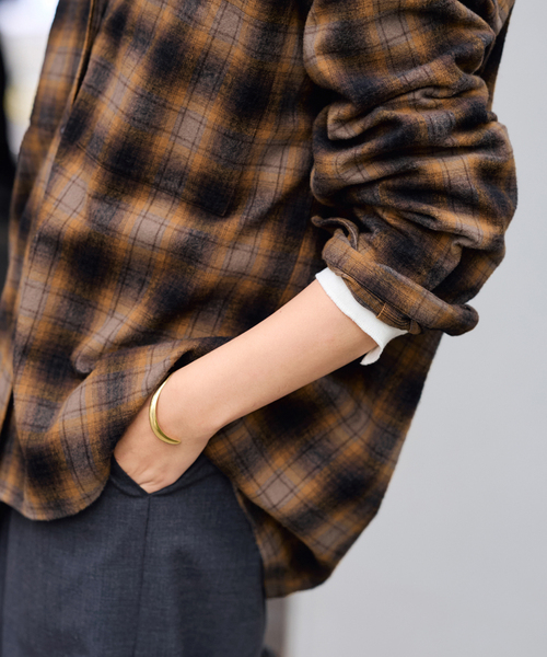 FRAMeWORK（フレームワーク）の「ネルチェックシャツ（シャツ/ブラウス・レディース・ブラウン/ブラック・FREE）」の12枚目の写真