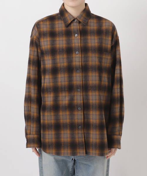 FRAMeWORK（フレームワーク）の「ネルチェックシャツ（シャツ/ブラウス・レディース・ブラウン/ブラック・FREE）」の3枚目の写真