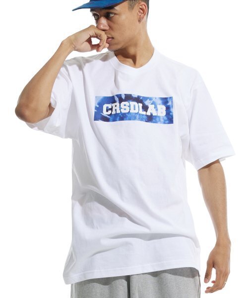 CREAM SODA LAB(クリームソーダラボ)の「クリームソーダラップ タイダイ ボックス 半袖Tシャツ ホワイト ブルー(Tシャツ/カットソー・メンズ・その他・LARGE/MEDIUM/X-LARGE/XX-LARGE)」の1枚目の写真