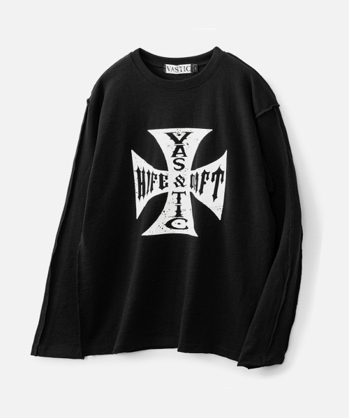 VASTIC(バスティック)の「クロスロゴロングスリーブ_ブラック(Tシャツ/カットソー・メンズ・その他・MEDIUM/LARGE)」の2枚目の写真