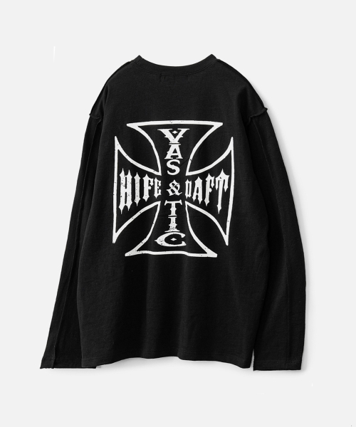 VASTIC(バスティック)の「クロスロゴロングスリーブ_ブラック(Tシャツ/カットソー・メンズ・その他・MEDIUM/LARGE)」の3枚目の写真