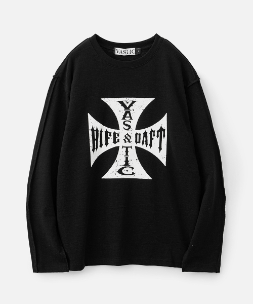 VASTIC(バスティック)の「クロスロゴロングスリーブ_ブラック(Tシャツ/カットソー・メンズ・その他・MEDIUM/LARGE)」の4枚目の写真