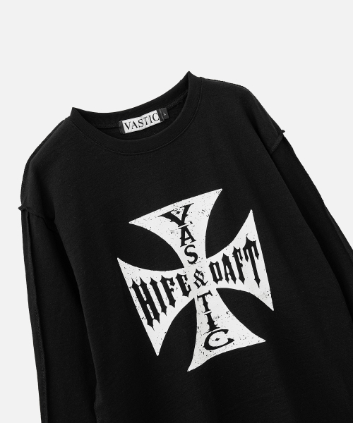 VASTIC(バスティック)の「クロスロゴロングスリーブ_ブラック(Tシャツ/カットソー・メンズ・その他・MEDIUM/LARGE)」の6枚目の写真