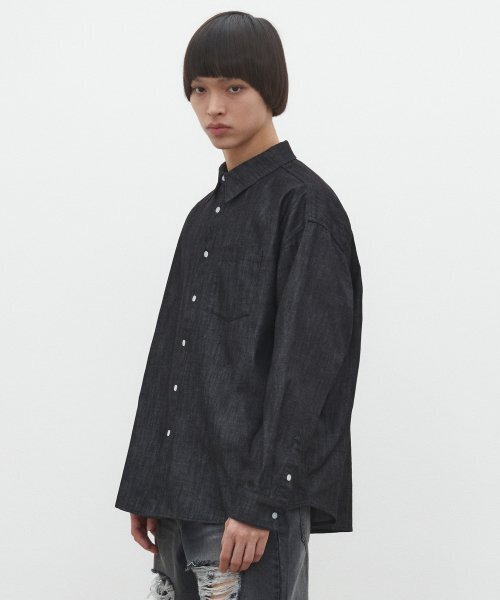 DECET（デケト）の「Over Denim Shirts DCSH003Black（シャツ/ブラウス・レディース・その他・SMALL/LARGE/MEDIUM）」の7枚目の写真
