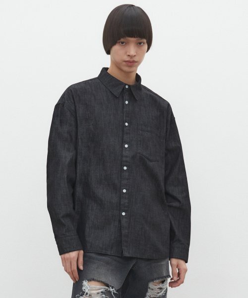 DECET（デケト）の「Over Denim Shirts DCSH003Black（シャツ/ブラウス・レディース・その他・SMALL/LARGE/MEDIUM）」の8枚目の写真