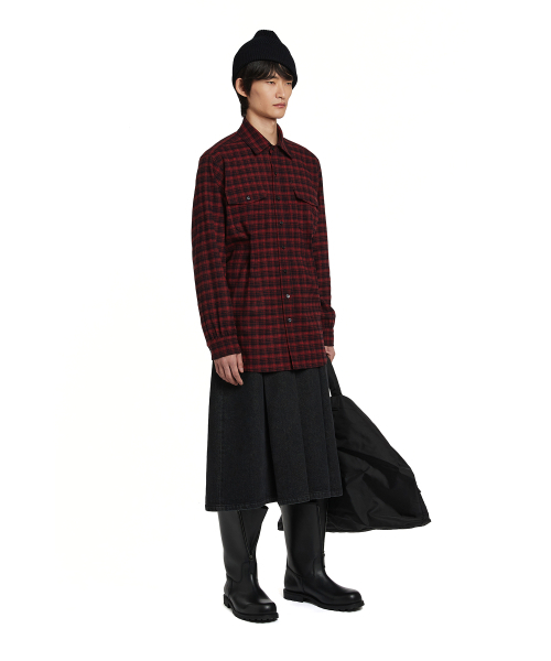 TRUNK PROJECT(トランクプロジェクト)の「Pintuck Check Shirt_Red(シャツ/ブラウス・メンズ・レッド・X-SMALL/SMALL/LARGE)」の3枚目の写真
