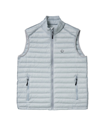 PARAKEET（パラキート）の「スウォールロゴパディッドベスト（スカイブルー）（ダウンベスト）」