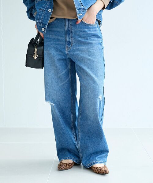 le.coeur blanc(ルクールブラン)の「クラッシュデニムパンツ(デニムパンツ・レディース・ブルー/ライトブルー・38/36)」の7枚目の写真