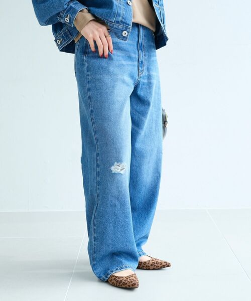 le.coeur blanc(ルクールブラン)の「クラッシュデニムパンツ(デニムパンツ・レディース・ブルー/ライトブルー・38/36)」の9枚目の写真