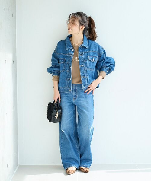 le.coeur blanc(ルクールブラン)の「クラッシュデニムパンツ(デニムパンツ・レディース・ブルー/ライトブルー・38/36)」の16枚目の写真