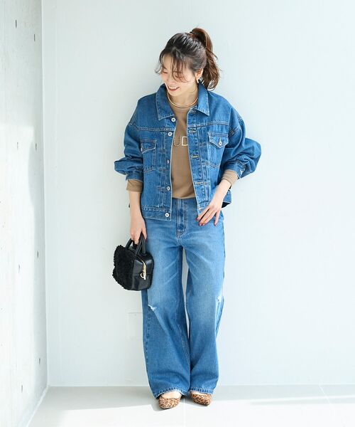 le.coeur blanc(ルクールブラン)の「クラッシュデニムパンツ(デニムパンツ・レディース・ブルー/ライトブルー・38/36)」の17枚目の写真