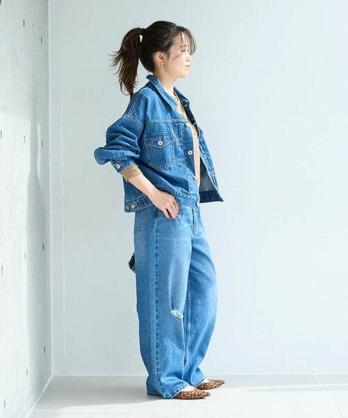 le.coeur blanc(ルクールブラン)の「クラッシュデニムパンツ(デニムパンツ・レディース・ブルー/ライトブルー・38/36)」の19枚目の写真